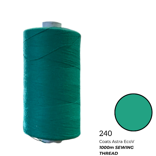 Coats Spun Polyester Sewing Thread | 1000m | Astra EcoV TKT120 | Jade Green 240
