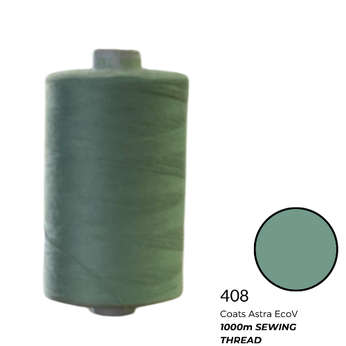 Coats Spun Polyester Sewing Thread | 1000m | Astra EcoV TKT120 | Medium Sea Green 408