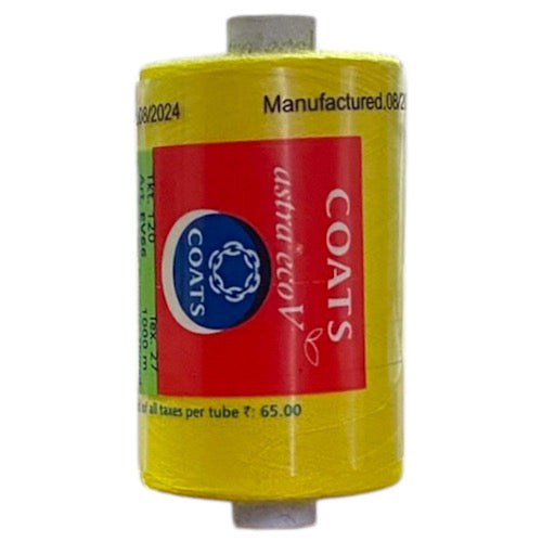 Coats Spun Polyester Sewing Thread | Astra EcoV TKT120 | 1000m | Yellow 247