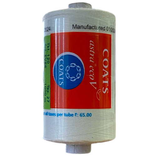 Coats Spun Polyester Sewing Thread | Astra EcoV TKT120 | 1000m | Off White 9004