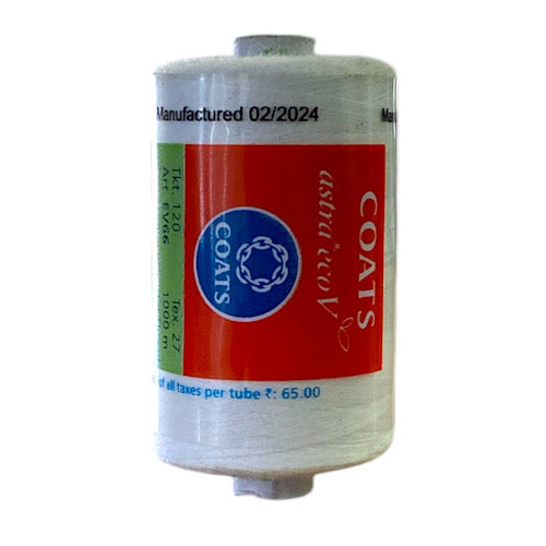 Coats Spun Polyester Sewing Thread | Astra EcoV TKT120 | Snow White 9005