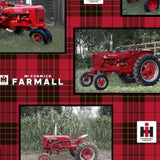 Quilting Fabric | Farmall Tractor with Plaid International Harvester | 10175