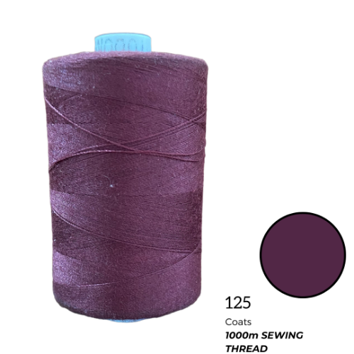 Coats Spun Polyester Sewing Thread | 1000m | Maroon 125