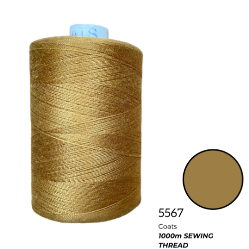 Coats Spun Polyester Sewing Thread | 1000m | 5567 Yellow Brown