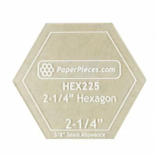 DZ ACRYLIC TEMPLATE HEXAGON 2-1/4 inch | ACRHEX225 | QUILTSEW