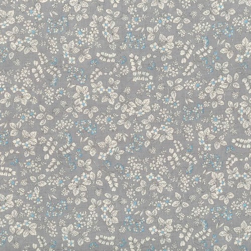 Quilting fabric | Le Ciel Lawn Flowers on Grey | EESSC10356SE