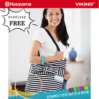 Striped Tote with a Bow | Designed by Husqvarna Viking - Full Pattern