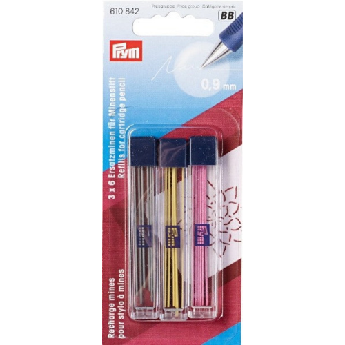 Prym Cartridge Pencil Refill | 610842 | Grey, Yellow and Pink