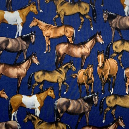 Quilting fabric | Timeless Treasures REALISTIC HORSES | GM-C8120-NAVY | QUILTSEW