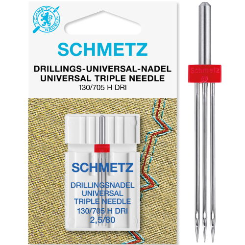 Schmetz Triple Needle - Universal | Size 2,5/80 | 130/705H DRI